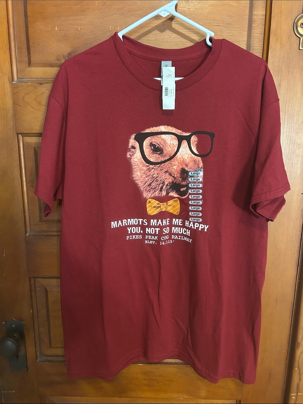 NWT Marmot Graphic Tee with Glasses & Bow Tie - Burgundy